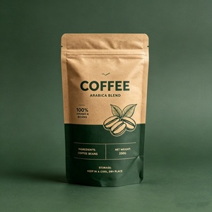 ถุงกาแฟกระดาษคราฟท์พิมพ์ลายเอง 200 กรัม พร้อมวาล์วไล่อากาศ ถุงแบบตั้งได้ ย่อยสลายได้ บรรจุภัณฑ์อาหารขายส่งจำนวนมาก - Product Image 1