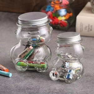 Cute <b>Bear</b> Glass Jar Stocked Multi Size Glass Jar Reusable Glass Jar Food Grade Clear Glass Storage SugarJarwith Lid Little <b>Bear</b> - Product Image 3