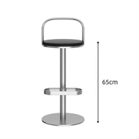 Tabouret sur pied en métal de 65 cm à hauteur fixe avec dossier bas pour comptoir de cuisine et bar – Vente en gros pour boutiques