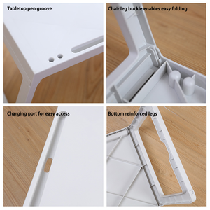 Teyida S1027 <strong>Small</strong> Square <strong>Foldable</strong> Plastic Table Simple <strong>Desk</strong> for Bedroom Lazy People Bed Dormitory Study Made China OEM/ODM - Product Image 3