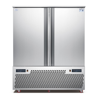 Congelador de gran capacidad de 30 bandejas, congelador de alimentos de acero inoxidable, congelador vertical de 2 puertas, Enfriador de choque