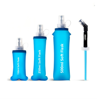 Gourde souple en TPU pliable sans BPA de 150 ml, 250 ml, 500 ml pour la course à pied, la randonnée et les activités de plein air
