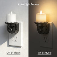 LOHAS Flammenlose Kerze Nachtlicht mit Dämmerungssensor Dimmbar Warmweiß Dekorative Vintage-Nachtlichter für Wohnzimmer