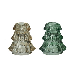 ASSORTIMENT DE PORT-CANDLES EN VERRE EN FORME D'ARBORE H 7CM - Product Image 1