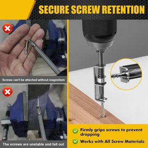 Spring-Loaded Screwdriver <b>Bits</b> 1/4 In Hex Shank Aluminum Alloy Silver Finish For Drill <b>Bit</b> <b>Security</b> - Product Image 2