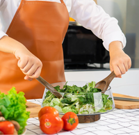 Ensemble de saladiers en bois écologiques avec bols de service et cuillères à salade pour la maison, la cuisine et les fêtes