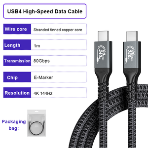 Ult-đoàn kết usb4 e-mark chip 1m USBC để USBC sạc Cáp USB C 4 240W truyền dữ liệu với CE ROHS tương thích <span class=keywords><strong>Thunderbolt</strong></span> 3/4 - Product Image 3