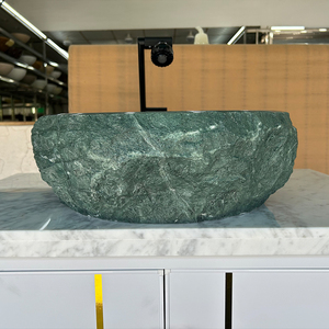Circolare Verde Verde Verde <span class=keywords><strong>Guatemala</strong></span> marmo moderno lavabo lavello senza intagliatura esterna per uso Hotel e Villa - Product Image 3