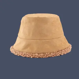 도매 뒤집을 수있는 인조 모피 버킷 모자 양면 착용 패션 따뜻한 어부 모자 겨울 남여 공용 모피 모자
