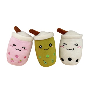 Juguete de peluche Boba Milk Tea Dog con chirriador para masticar y jugar - Product Image 6