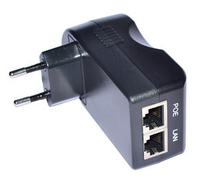 低成本2-RJ45 DC24V 0.75A 18w以太网供电 (POE) 适配器，带插件连接 - Product Image 2