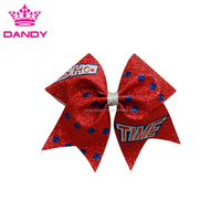 Conception personnalisée par sublimation que vous possédez Cdheerleading accessoires de cheveux de couleur pom-pom girl à paillettes arcs pour cheveux