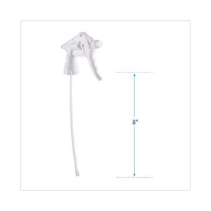 8 pouces. Pulvérisateur à gâchette White Boardwalk Tube pour flacons de 16 à 24 oz. Bouteilles (24/carton) - Distributeurs de savon liquide - Product Image 1