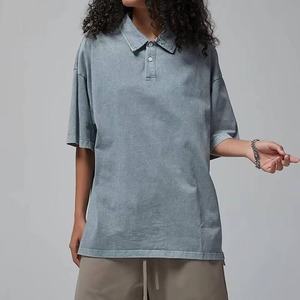 Polo da Donna di Alta Qualità 100% Cotone con Logo Personalizzato, <span class=keywords><strong>Taglie</strong></span> Grandi, Manica Corta, Pesante, Effetto Lavaggio Acido, Stile Vintage - Product Image 5