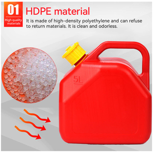 Chất Lượng Cao Cấp Thực Phẩm <span class=keywords><strong>5</strong></span> Lít Nhựa Jerry Lon Khí Cầm Tay Có Thể Cho Xăng Diesel Nhiên Liệu Vuông Tank Với Hose - Product Image 3
