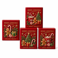 Boîte en étain carrée vide pour bonbons de Noël avec couvercle, rangement pour collations, logo personnalisé, boîte en étain scellée de qualité alimentaire en gros