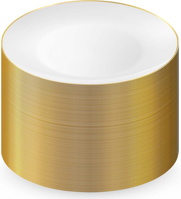 100 Pcs 10.25 Inch Eco-Friendly Heavy Duty Transparent Disposable Plastic Dinner Plates Elegant Fancy for Back School