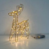 Ornements de Noël en fer forgé lumineux style campagnard américain, motif élan, pour intérieur, ambiance de Noël chinoise