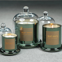 Couvercle bombé pot bougie cire de soja cloche verre personnalisé cadeaux de luxe naturel parfumé mariage décoration de la maison OEM parfum personnalisé 150g