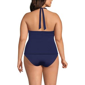 FOXA Women's Twist Halter Tankini Top <b>Tummy</b> <b>Control</b> Shapewear Two Piece Set - Product Image 2