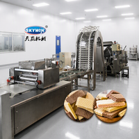 Nouvelle ligne de production automatique de gaufrettes pour petites entreprises, machine à fabriquer des gaufrettes, équipement alimentaire pour snacks, fourniture d'usine