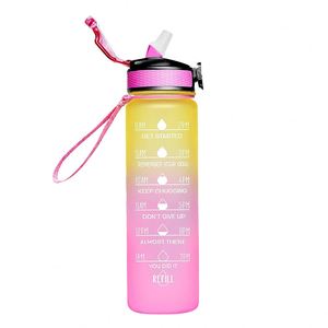 Bouteilles d'eau motivantes en plastique de 2 L, sans BPA, design dégradé, pour la salle de sport, les boissons, le camping et les activités de plein air - Product Image 5