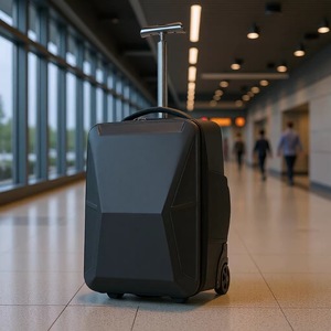 Maleta de Mano Rígida Unisex de 20 Pulgadas, Resistente, para Viajes de Negocios, con Asa Extraíble, en Color Negro, Gris y Plateado - Product Image 1