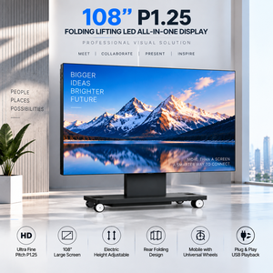 Écran LED motorisé pliable de 108 pouces P1.25, affichage LED HD 2K sur roues pour location d'événements tels que les cérémonies de mariage et les banquets en intérieur - Product Image 1