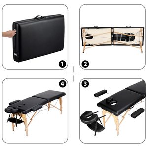 Table de <span class=keywords><strong>Massage</strong></span> Pliante en Bois de 11 kg, Moderne, Appui-tête Détachable, Hauteur Réglable, Pieds Antidérapants <span class=keywords><strong>pour</strong></span> <span class=keywords><strong>Salon</strong></span> de Beauté - Product Image 2