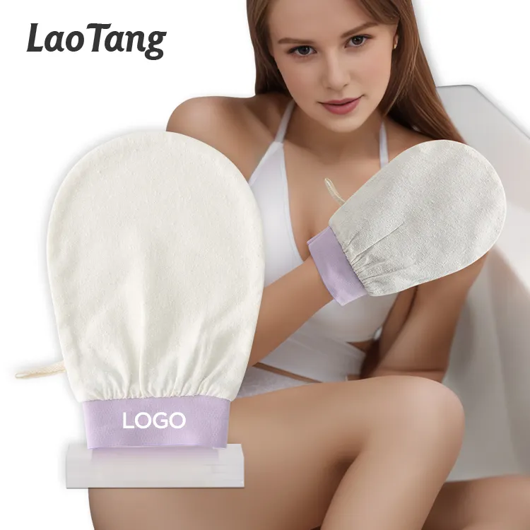 Gants de gommage pour le corps lavables et réutilisables Kessa Gant exfoliant pour le visage en tissu de soie 100% pour femmes