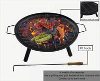 Table d'extérieur en métal de style contemporain avec foyer intégré pour le camping – Meilleure vente