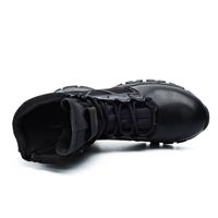 Bottes tactiques pour hommes, antidérapantes, mi-mollet, personnalisables, grandes tailles 47-49, cuir noir