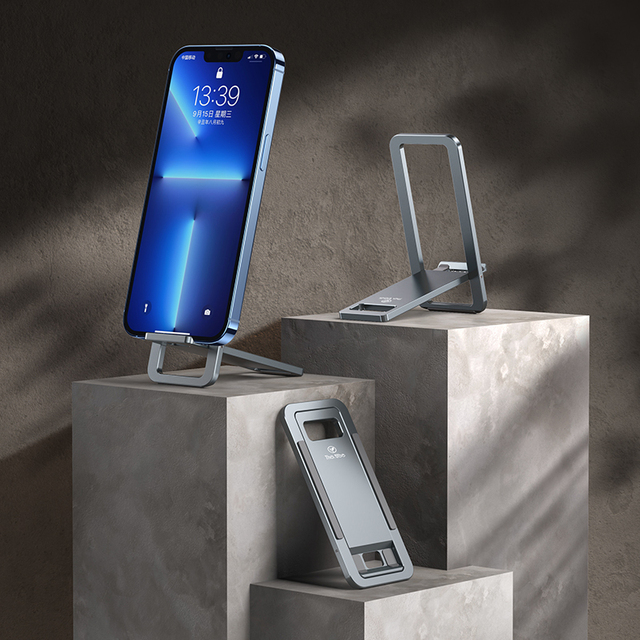Foldable Portable Mini Aluminum Alloy Phone Stand Multi Angle Adjustment Compatible With Tablet Phone Stand