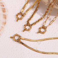 YIMEILI & Chaîne en acier inoxydable plaqué or PVD 18 carats avec fermoir à ressort, chaîne cubaine, chaîne serpent, chaîne trombone, collier personnalisable DIY
