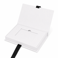 Caja de Regalo Magnética Blanca Personalizada, Estilo Libro, Rígida, para Tarjetas NFC, Empaque de Lujo para Tarjetas de Membresía VIP, con Logotipo, Venta al Por Mayor, OEM