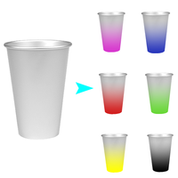 Gobelets en aluminium thermosensibles de 470 ml, sans BPA, écologiques, avec logo personnalisé, promotion de bar, gobelets à bière magiques changeant de couleur