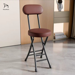 EaseNeat Modern Balcony Furniture Portable With Backrest Leather <strong>Folding</strong> Dining <strong>Chairs</strong> - Product Image 5