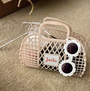 Borsa pieghevole in plastica da spiaggia cesto portaoggetti da bagno borse regalo per bambine borse personalizzate da spiaggia - Product Image 6