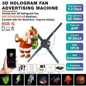 Ventilador LED con Holograma 3D de 45, 52, 60 y 65 cm, Equipo de Publicidad Interior, Proyector de Anuncios, Reproductor OEM - Product Image 2