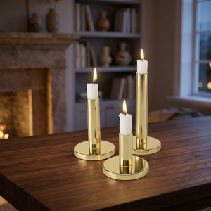 Portavelas de lujo hecho a mano de Venta caliente, portavelas de metal de la mejor calidad en Latón chapado en oro, soporte de vela - Product Image 6
