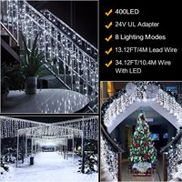 Guirlande lumineuse de Noël imperméable, lumières de fée de rideau de glaçons pour la décoration de la maison, décoration suspendue en extérieur