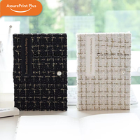 Carnet de notes relié en tissu tweed tissé sur mesure, couverture rigide, pages intérieures lignées quadrillées, journal de voyage, scrapbook, pour femmes et filles