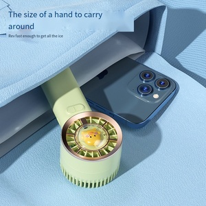 Tốt Nhất Người Bán Mùa Hè Dễ Thương Phim Hoạt Hình Di Động Cầm Tay Có Thể Sạc Lại Fan Phim Hoạt Hình Im Lặng Ánh Sáng Ban Đêm Mini Led Fan Cho Ngoài Trời - Product Image 4