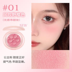 סומק חדש סִגְנוֹן עם הטבעה תלת-ממדית, קומפקטי, מנצנץ, סומק פנים וורוד, פלטת סומק, סומק שימר - Product Image 4