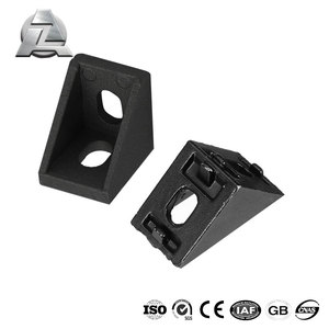 Support d'angle noir 2020, connecteur en L, fixation pour profilé en aluminium <span class=keywords><strong>20x20</strong></span>, rainure en V, accessoires pour imprimantes 3D - Product Image 4