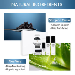 Set di Cura della Pelle Coreano OEM con Caviale di Storione Biologico, Detergente Viso Sbiancante Anti-Età, Siero, Lozione, Crema e Siero per Occhi - Product Image 2