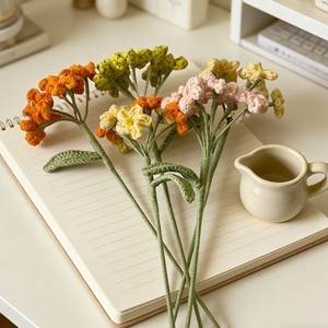 <span class=keywords><strong>Flores</strong></span> de No Me Olvides (Forget-Me-Not) Tejidas a Crochet, Ramo Artificial de Lana, <span class=keywords><strong>Flores</strong></span> de Hilo para Decoración del Hogar y Regalos - Product Image 3