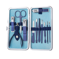Kit de 12 outils de beauté professionnels personnalisés : lime à pieds, coupe-ongles, ciseaux de pédicure, kit de coupe, ensemble de manucure, boîte durable