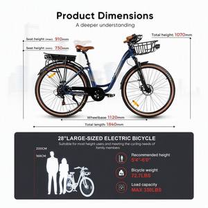 SAMEBIKE Envío Directo desde la UE Bicicleta Eléctrica Urbana de 28 Pulgadas con Batería de Litio de 36V 250W y Aleación de Aluminio - Product Image 2