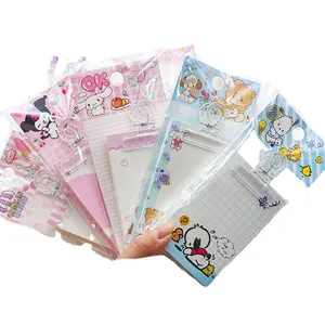 DHF874 Wholesale new style Sanrioed family Melody Kuromi Pochacco memo pads with clip student notepads message paper stationery